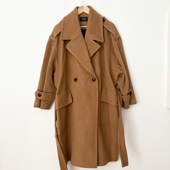The kooples wool blend oversized belted coat - Picture 2 of 15